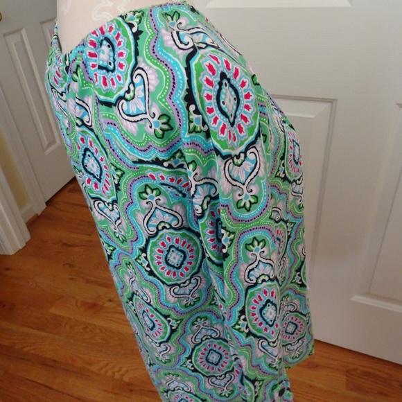 Aqua/Lime Paisley Cotton Blend Top-Size M-Jones NY - Picture 5 of 7